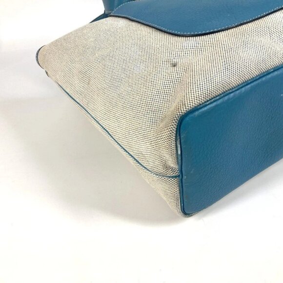 HERMES Shoulder bag Tote Bag Giardinier PM Shoulder Bag Leather/Canvas blue - Picture 8 of 16